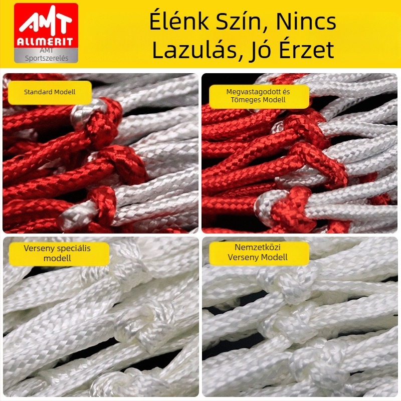 Prémium nejlon kosárháló, strapabíró, vastagított súlyozott dizájn, öregedés elleni, testreszabható gyártás, súly 0.3-0.5 kg