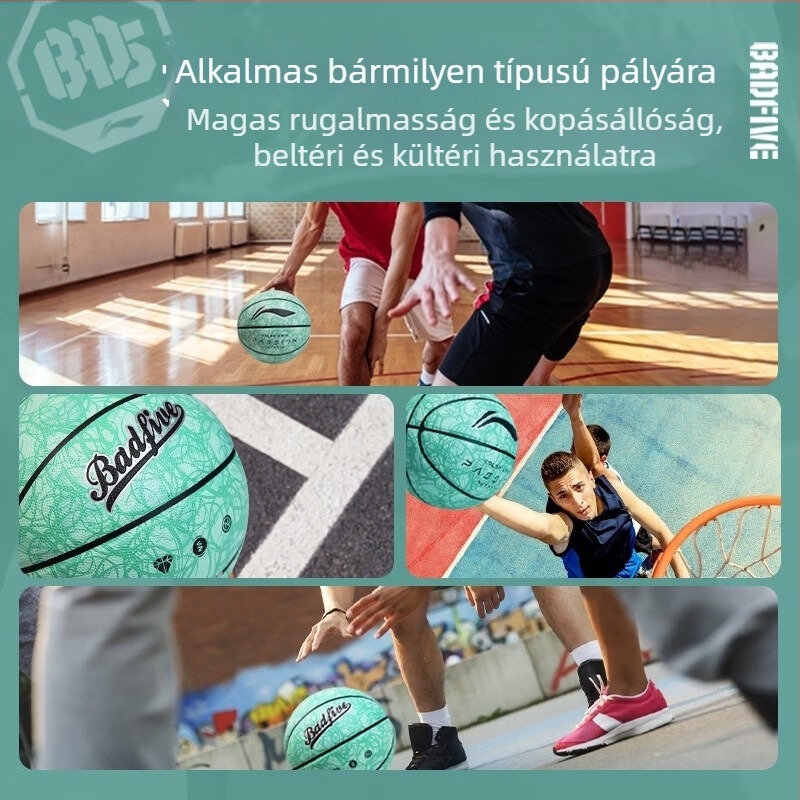 Li-Ning Kosárlabda No.7, felnőttek és fiatalok számára, beltéri és kültéri cementpályákhoz, nedvszívó, kopásálló PU anyag, versenyre és edzésre