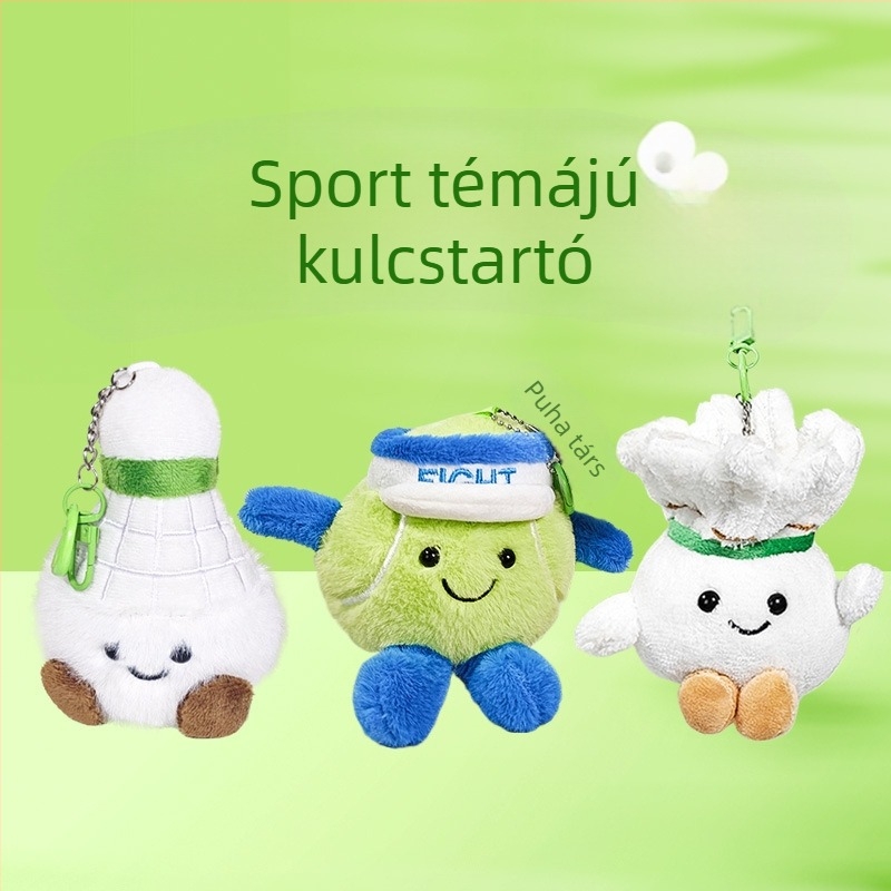 Plüss baba – Tenisz/Badminton stílus – PP gyapot töltet – rövid plüss – 14+ korosztálynak