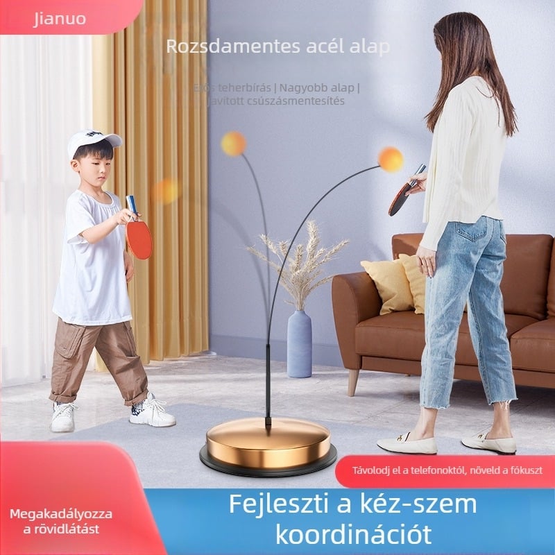 Asztalitenisz-edző beltéri játék elasztikus hajlítható tengellyel és szívófejjel, Adking márka, Nyomtatott logó, Privát címke elérhető