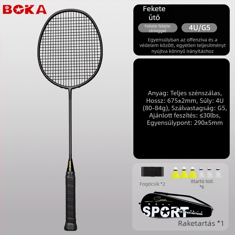 Boca 4U6U tollasütő – ultra könnyű, szénszálas keret, tömeg 80-84 g, markolat vastagsága G-5, vízszintes ütés