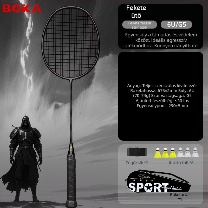 Boca 4U6U tollasütő – ultra könnyű, szénszálas keret, tömeg 80-84 g, markolat vastagsága G-5, vízszintes ütés