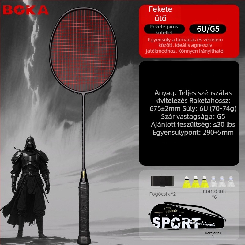 Boca 4U6U tollasütő – ultra könnyű, szénszálas keret, tömeg 80-84 g, markolat vastagsága G-5, vízszintes ütés