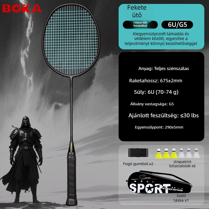 Boca 4U6U tollasütő – ultra könnyű, szénszálas keret, tömeg 80-84 g, markolat vastagsága G-5, vízszintes ütés