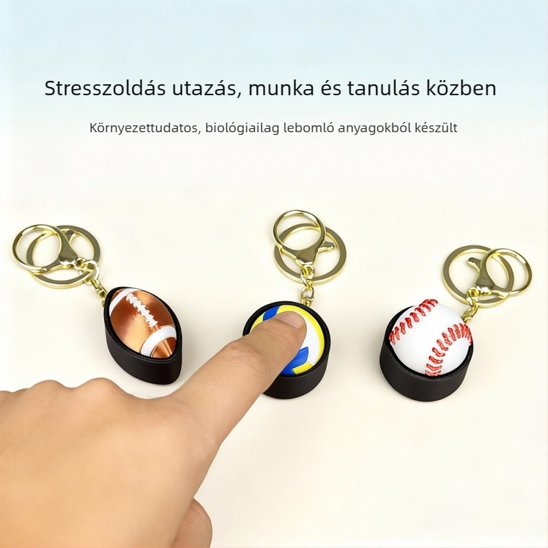 Bamboo 3D nyomtatott teniszlabda kulcstartó - PLA, divatos sportos medál