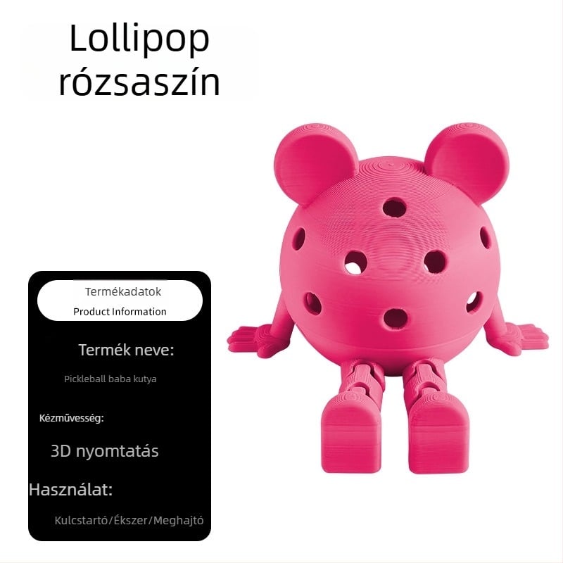 3D Ball Pet kulcstartó pickleball-kiegészítőkhöz – biológiailag lebomló műanyag, Haiyang márka, testreszabható