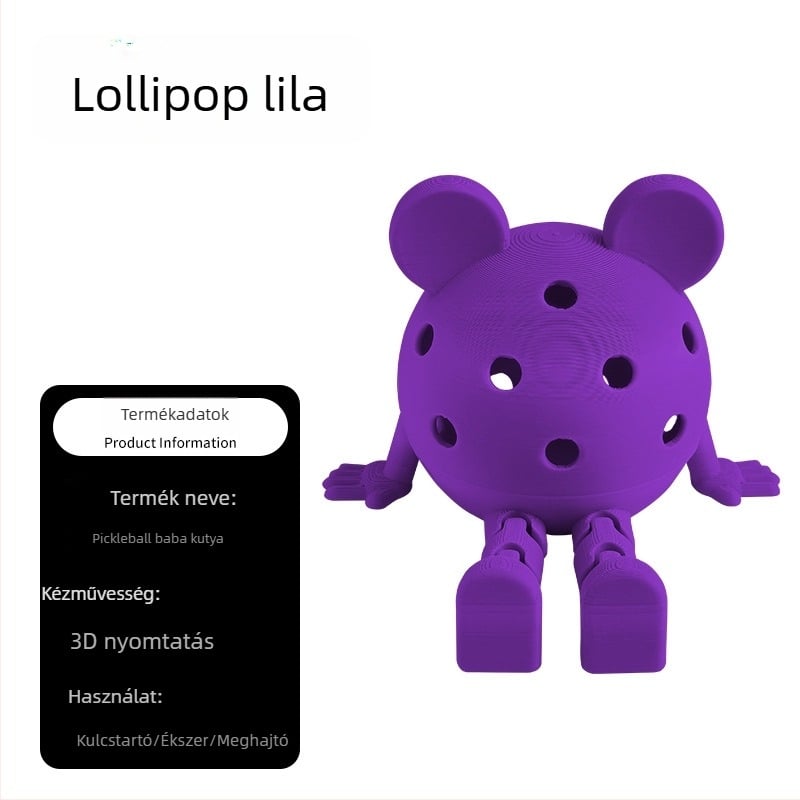 3D Ball Pet kulcstartó pickleball-kiegészítőkhöz – biológiailag lebomló műanyag, Haiyang márka, testreszabható
