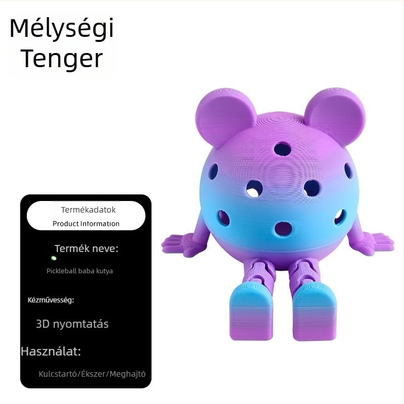 3D Ball Pet kulcstartó pickleball-kiegészítőkhöz – biológiailag lebomló műanyag, Haiyang márka, testreszabható
