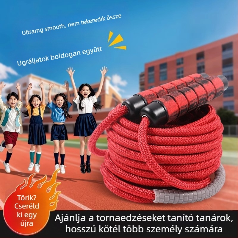 Hosszú pamut kötél csoportos ugrásokhoz, professzionális csapat kötél