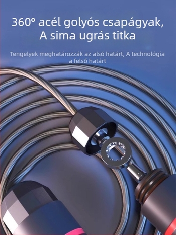 PVC bevonat acélhuzalos ugrókötél felnőtteknek és középiskolásoknak, teherbíró, edzésre használható