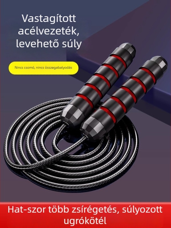 PVC bevonat acélhuzalos ugrókötél felnőtteknek és középiskolásoknak, teherbíró, edzésre használható