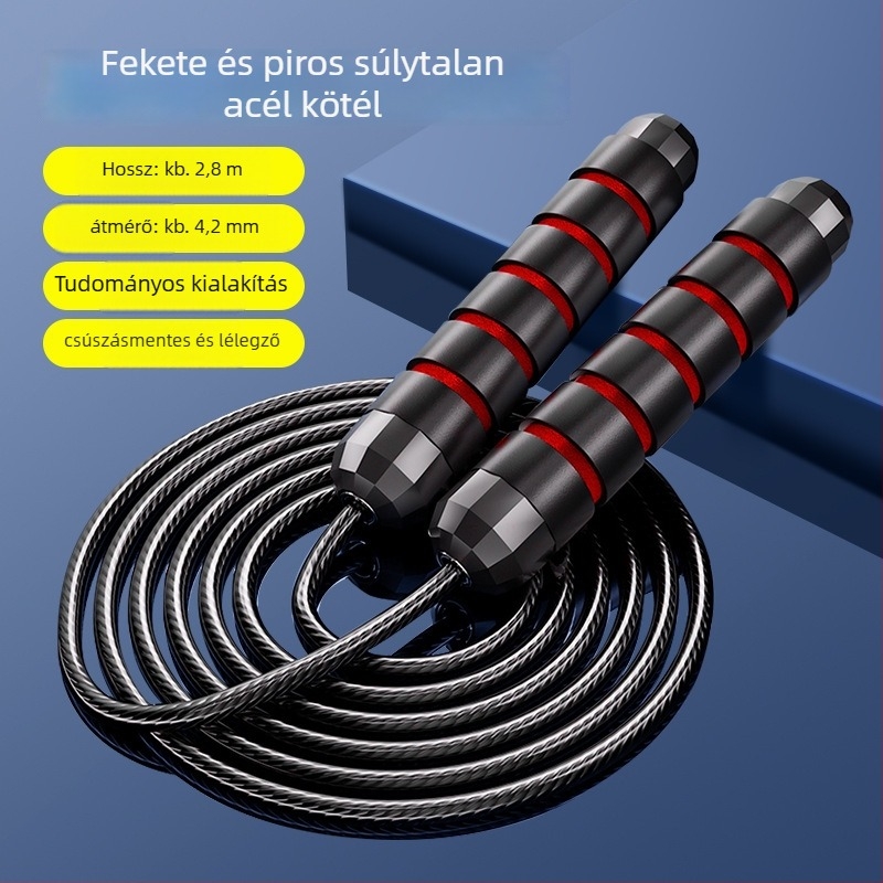 PVC bevonat acélhuzalos ugrókötél felnőtteknek és középiskolásoknak, teherbíró, edzésre használható