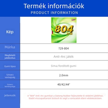 Raketagumi 804 – Anti-Arc, Anti-Rubber, Márka 729, Termék szám 804, alkalmas asztaliteniszhez, tollaslabdához és teniszezéshez