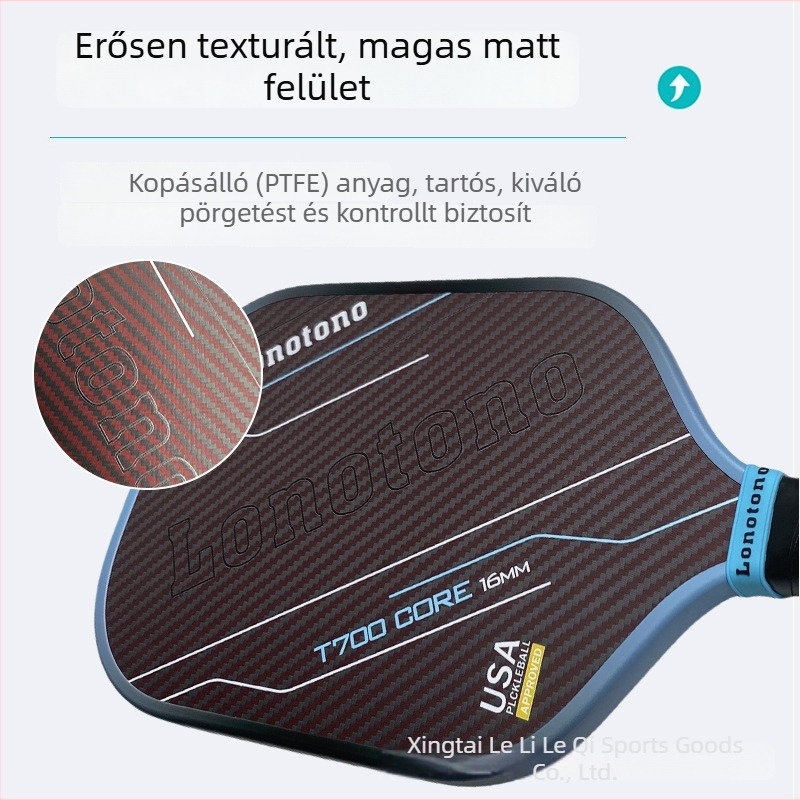 Karbonszálas pickleball ütő – versenyszintű, bel- és kültéri használatra, kényelmes érzet