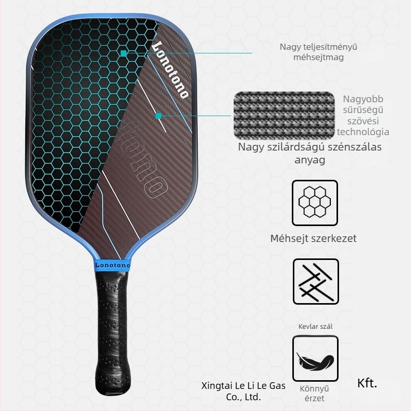 Karbonszálas pickleball ütő – versenyszintű, bel- és kültéri használatra, kényelmes érzet