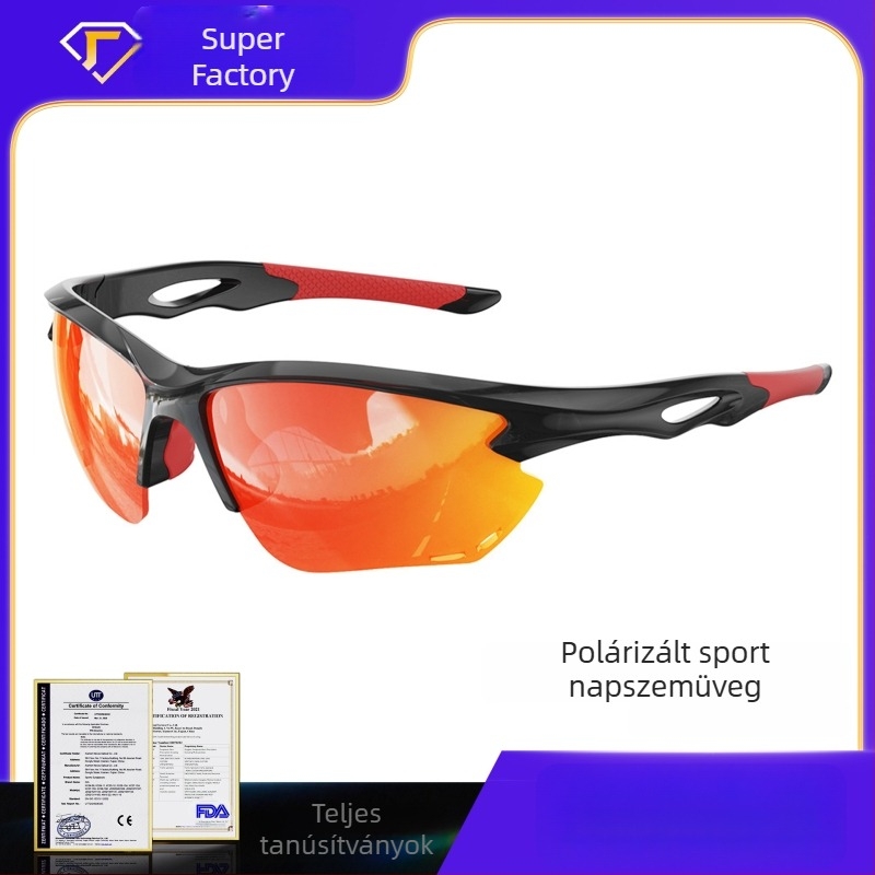 TR90 sport polarizált szemüveg horgászatra, futáshoz, kerékpározáshoz és golfhoz | Tac polarizált lencsék | csúszásmentes orrnyereg párnák | kompatibilis fejpánttal