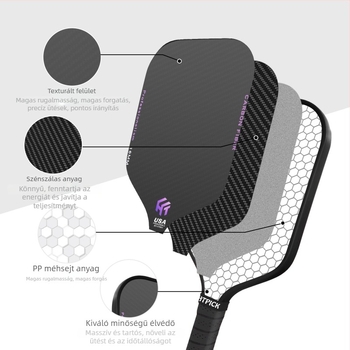 Pickleball ütő Htpick | T700 szénszálas | 235 g | textúra textil