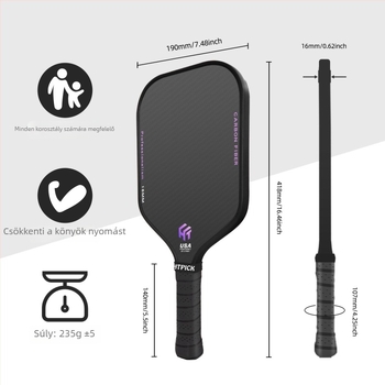 Pickleball ütő Htpick | T700 szénszálas | 235 g | textúra textil
