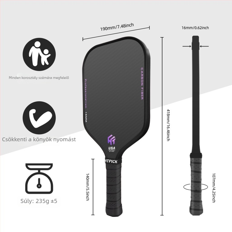 Pickleball ütő Htpick | T700 szénszálas | 235 g | textúra textil