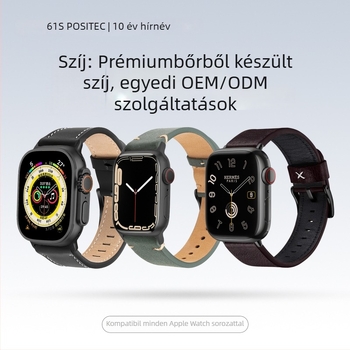 61S Valódi bőr Apple Watch‑hoz való óraszíj, 22 mm, kompatibilis S11/S10/S9/Ultra3/2
