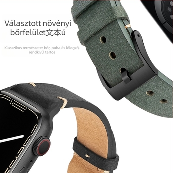 61S Valódi bőr Apple Watch‑hoz való óraszíj, 22 mm, kompatibilis S11/S10/S9/Ultra3/2