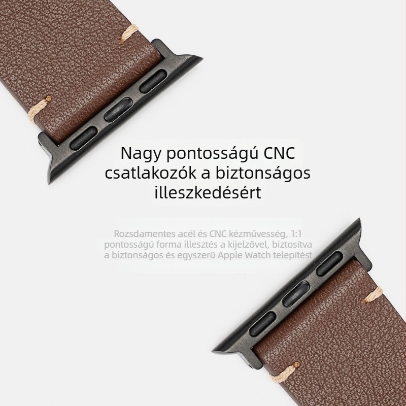 61S Valódi bőr Apple Watch‑hoz való óraszíj, 22 mm, kompatibilis S11/S10/S9/Ultra3/2