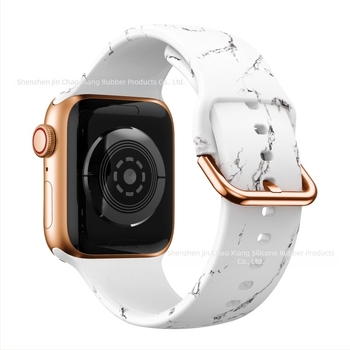 Szilikon óraszíj Apple Watch 38/42 mm, nyomtatott mintával, divatos dizájn, tűcsatos csat