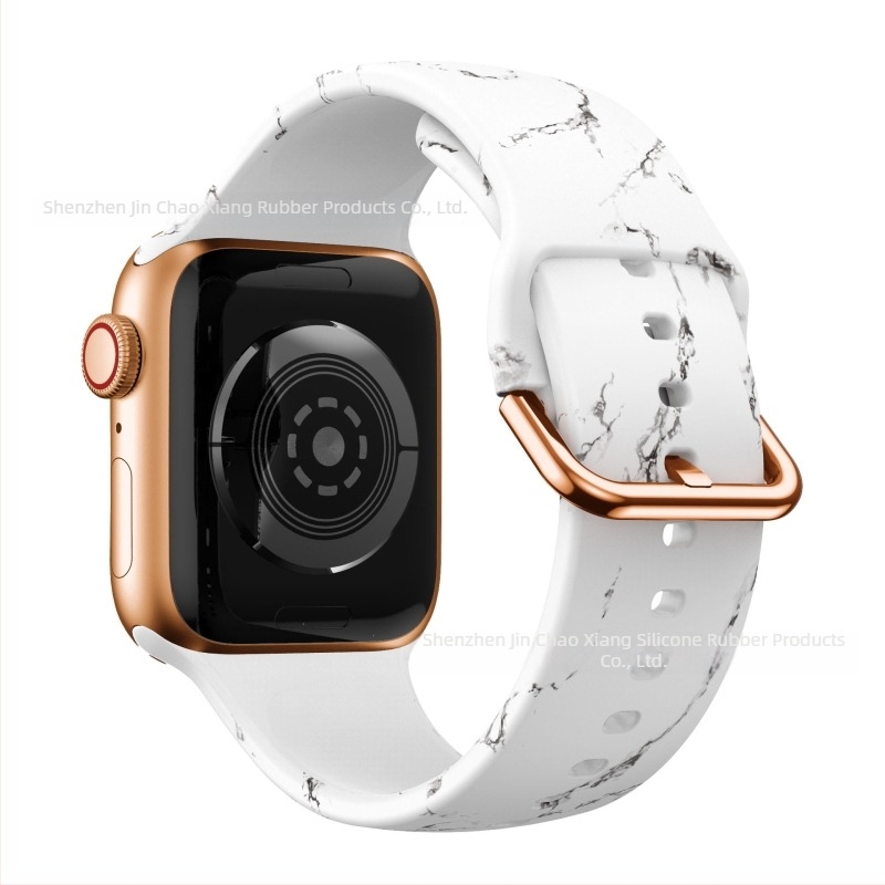 Szilikon óraszíj Apple Watch 38/42 mm, nyomtatott mintával, divatos dizájn, tűcsatos csat