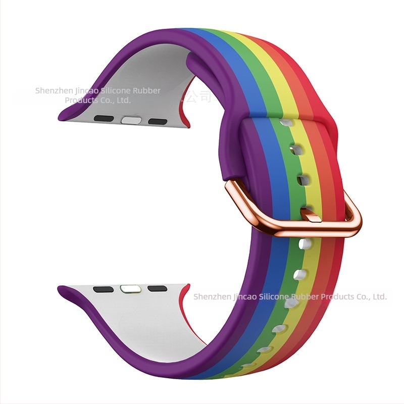 Szilikon óraszíj Apple Watch 38/42 mm, nyomtatott mintával, divatos dizájn, tűcsatos csat