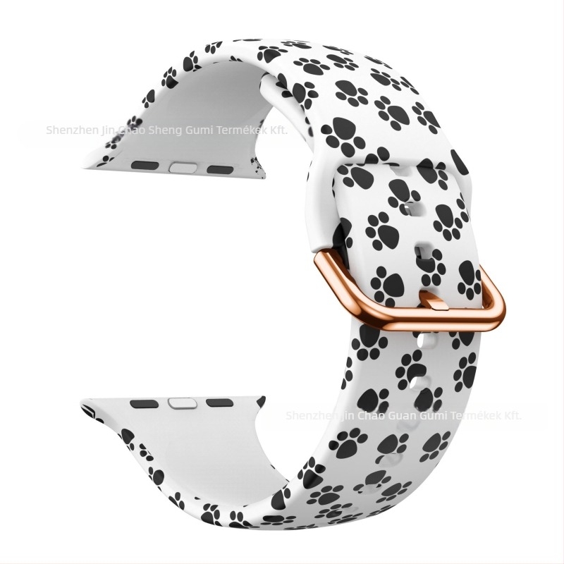 Szilikon óraszíj Apple Watch 38/42 mm, nyomtatott mintával, divatos dizájn, tűcsatos csat
