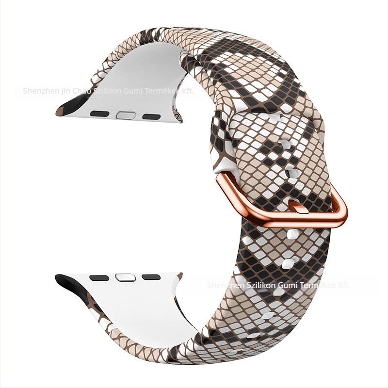 Szilikon óraszíj Apple Watch 38/42 mm, nyomtatott mintával, divatos dizájn, tűcsatos csat