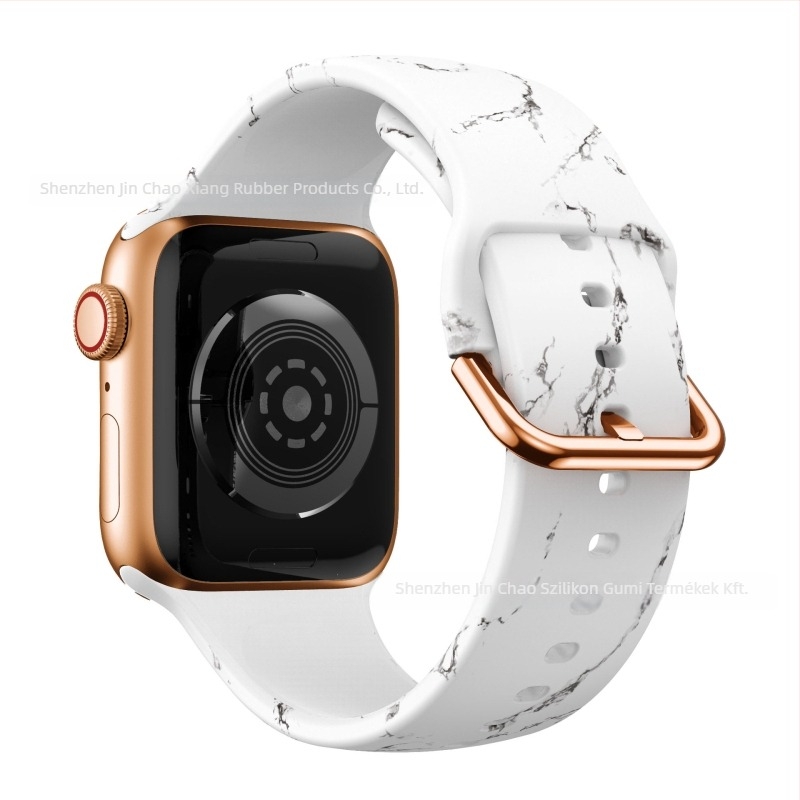 Szilikon óraszíj Apple Watch 38/42 mm, nyomtatott mintával, divatos dizájn, tűcsatos csat