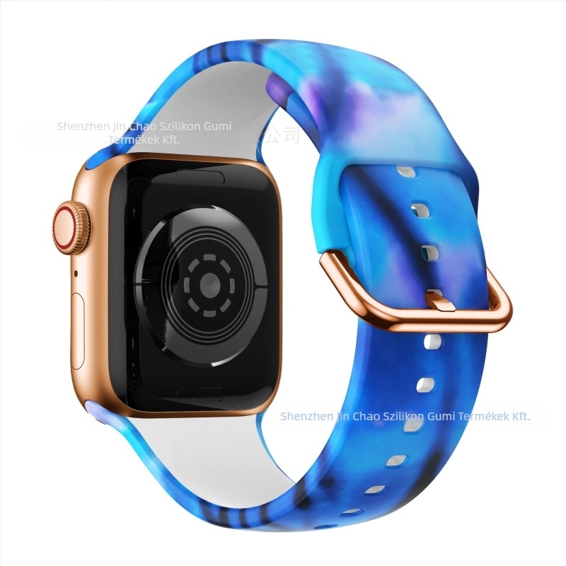 Szilikon óraszíj Apple Watch 38/42 mm, nyomtatott mintával, divatos dizájn, tűcsatos csat