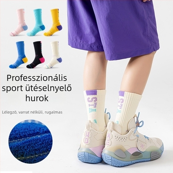 Lányok kosárlabda zoknijai terry talppal, középméretű és nagyobb gyerekeknek, lélegzők, badmintonhoz és asztaliteniszhez