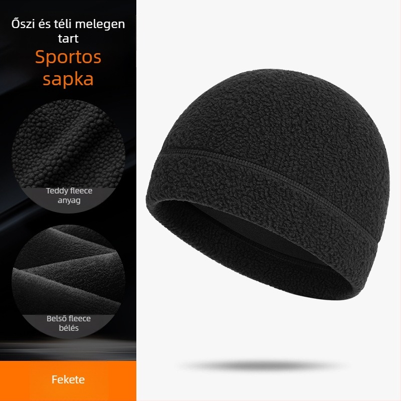 Téli szélvédő kerékpáros sapka teddy velúr béléssel, koreai változat, logóval testreszabható