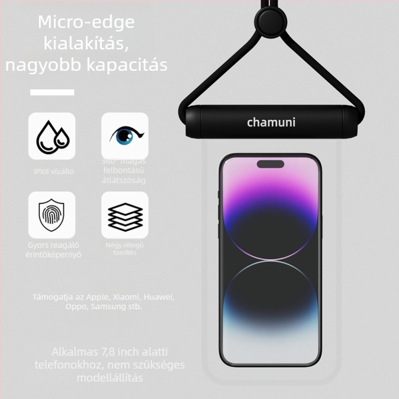 Kültéri vízálló telefon-táska érintőképernyő zárással, ABS/TPU, 7.2 L kapacitás, logó testreszabás