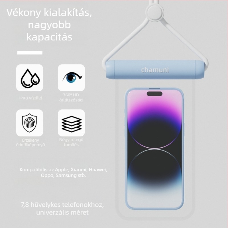 Kültéri vízálló telefon-táska érintőképernyő zárással, ABS/TPU, 7.2 L kapacitás, logó testreszabás