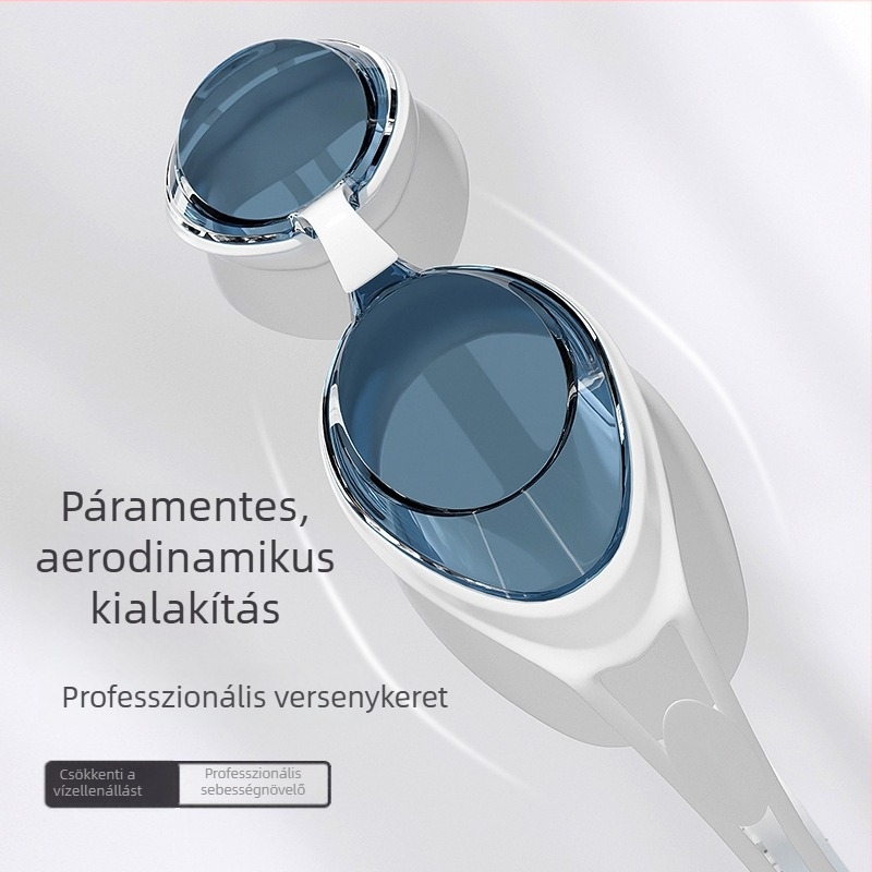 Felnőtt úszószemüveg és úszósapka készlet, HD páramentes, vízálló, PC lencsék