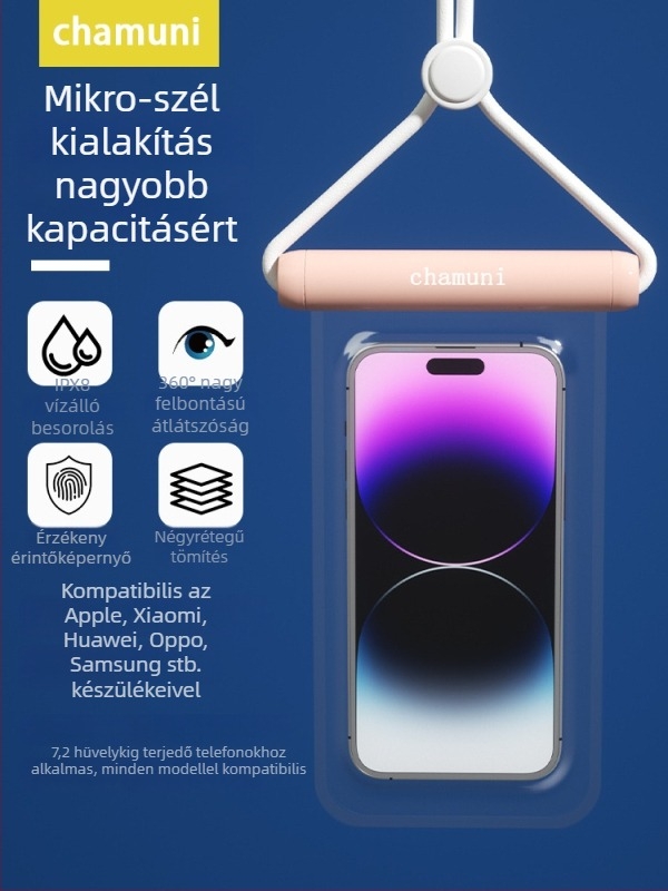 Vízálló telefontáska érintőképernyővel és úszó dizájnnal, úszáshoz és szabadtéri tevékenységekhez