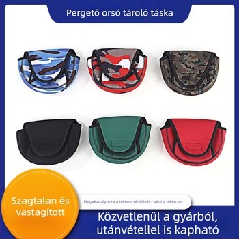Kamuflált mintás orsótároló táska vastagított védőburkolattal, több színű orsótáska