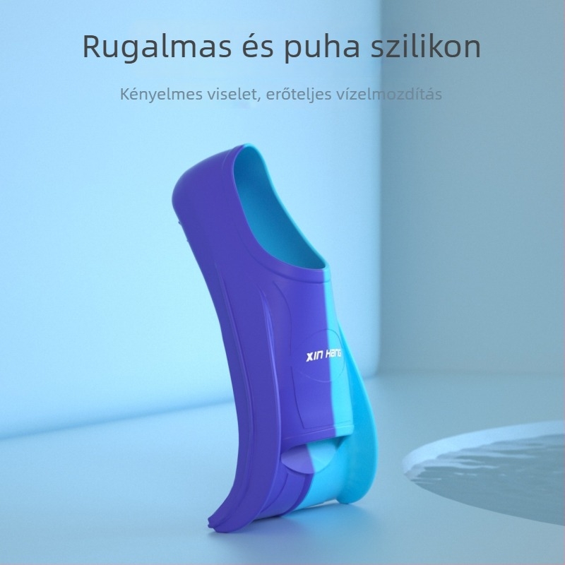 Szilikon kacsa alakú úszóuszonyok edzésre – rövid uszonyok a szabad stílushoz és béka rúgásokhoz, felnőtteknek és gyerekeknek.