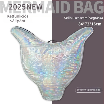 Összecsukható vízálló táska freedivinghez, uszó-kereles szép, mermaid farok dizájn, PVC, kapacitás 50, belső bélés