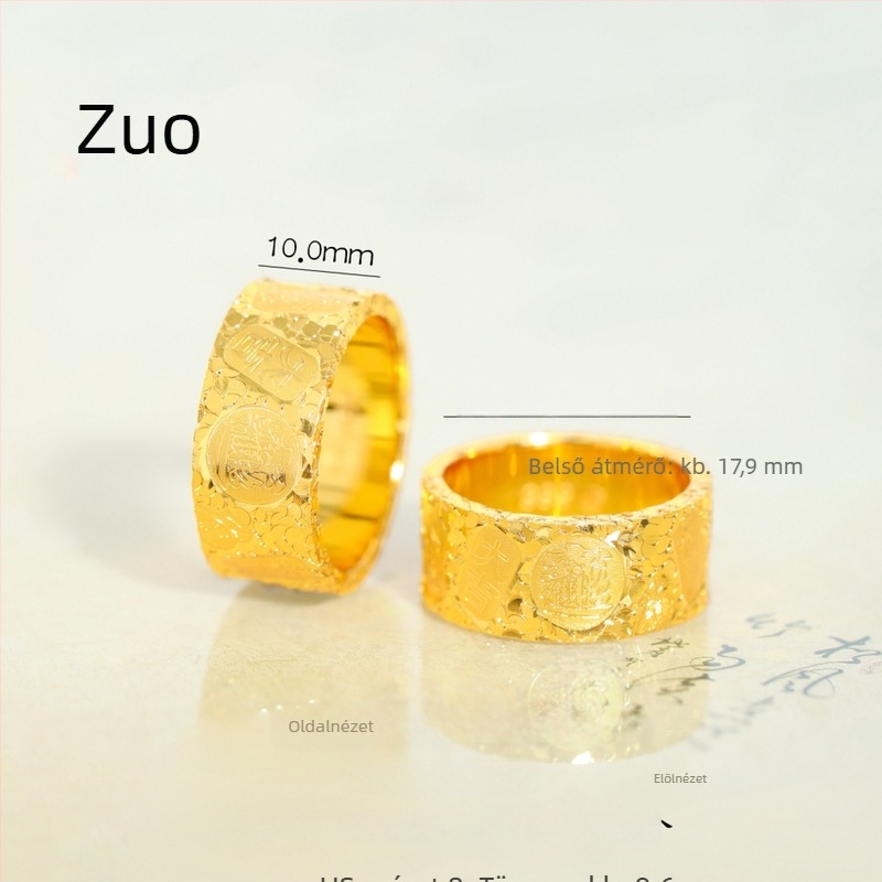 Réz gyűrű, elektroplatírozás, antik stílusú kéz ékszer, uniszex, márka P·z accessories