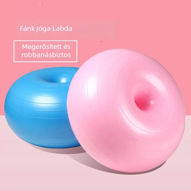 Fánk alakú jóga labda – robbanásbiztos, terheseknek és szülés utáni edzésre, core edzés és egyensúly – PVC, 900 g, felfújható