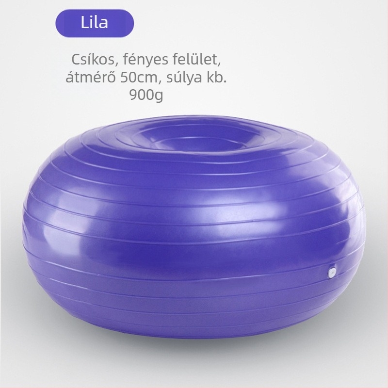 Fánk alakú jóga labda – robbanásbiztos, terheseknek és szülés utáni edzésre, core edzés és egyensúly – PVC, 900 g, felfújható