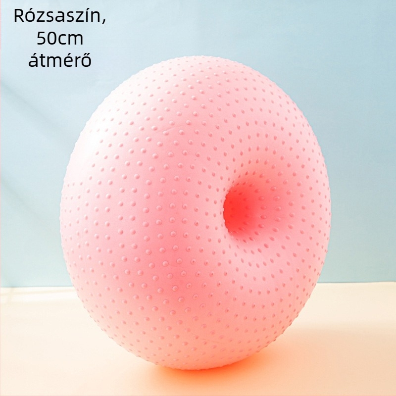 Fánk alakú jóga labda – robbanásbiztos, terheseknek és szülés utáni edzésre, core edzés és egyensúly – PVC, 900 g, felfújható