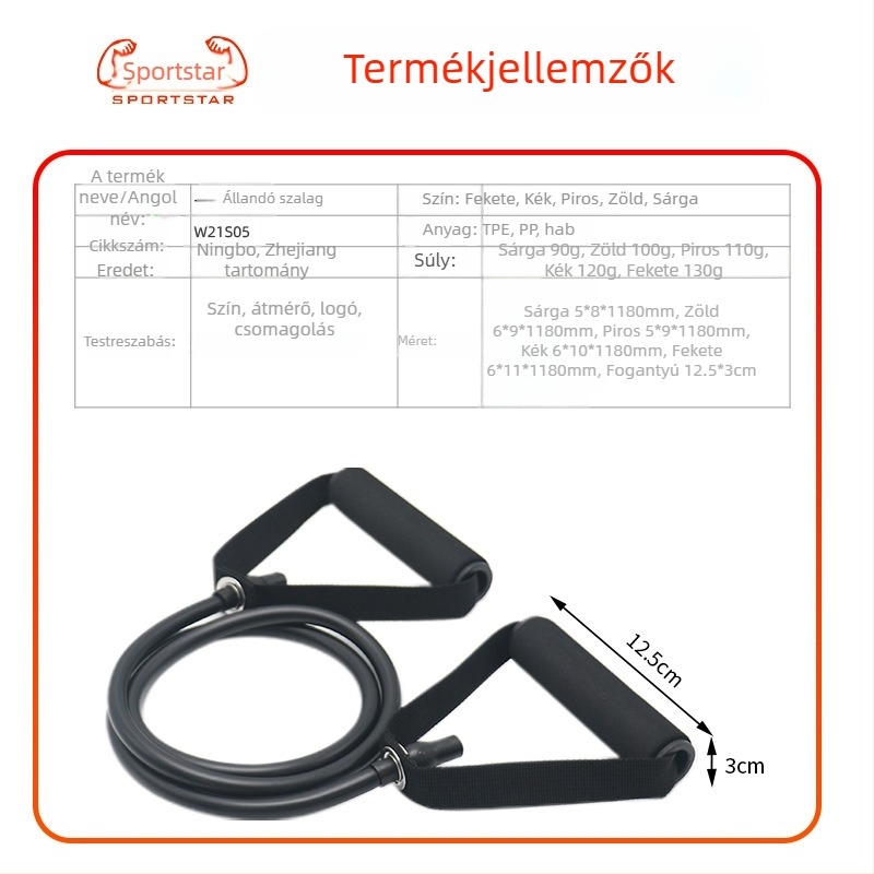 Ellenállás-kötél mellizom-edzéshez, latex, 130 g, otthoni fitnesz eszköz