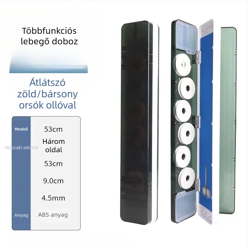 3 rétegű, nagy kapacitású 4-in-1 multifunkcionális kiegészítő doboz ollóval, ABS anyagból