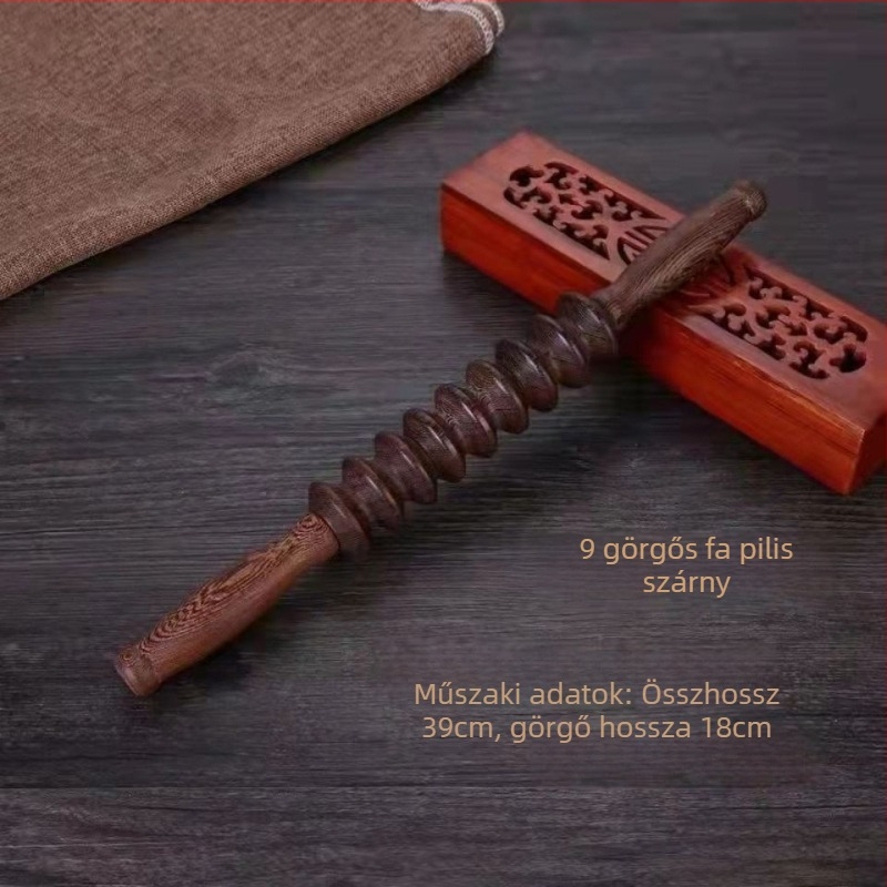 Fából készült masszírozó görgő – Redwood, hát- derék- és láb masszázs, jóga bot dizájn, modern minimalist stílus