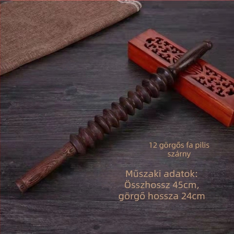 Fából készült masszírozó görgő – Redwood, hát- derék- és láb masszázs, jóga bot dizájn, modern minimalist stílus